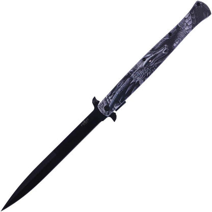 Frost Cutlery Folder Blk Wh Alum Dragon FC-0001BW by Frost Cutlery
