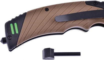 Frost Cutlery Firestarter Tactical Tan 4.5"" FC-121DS by Frost Cutlery