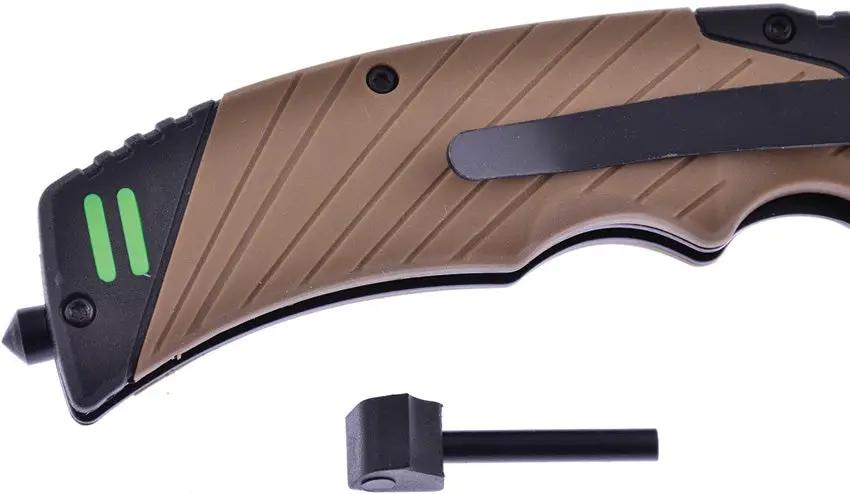 Frost Cutlery Firestarter Tactical Tan 4.5 Inch FC-121DS - Durable Flint Firestarter for Camping by Frost Cutlery