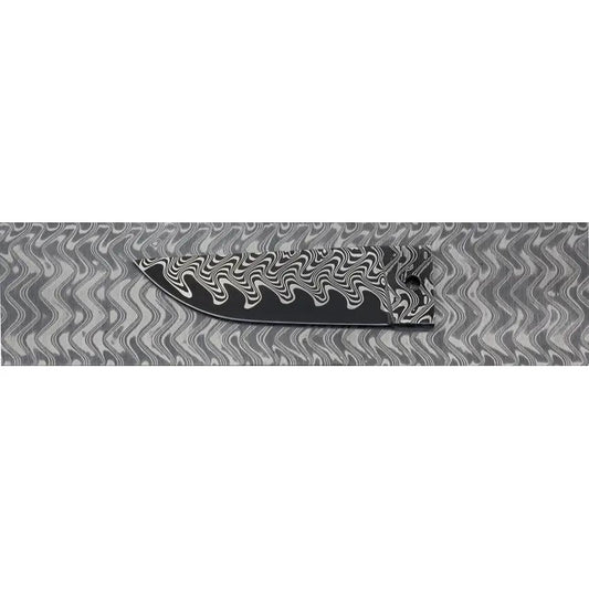 Futuron Forge ELMAX Core Steel Billet Wave - San Mai Damascus With Wave Pattern 12.13 Inches by Futuron Forge