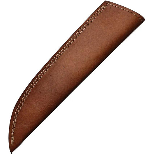 FH Knives Fixed Blade Damascus AB 1473 Full Tang 7 Inch Damascus Blade With Brown Wood Handle And Leather Belt Sheath by FH Knives