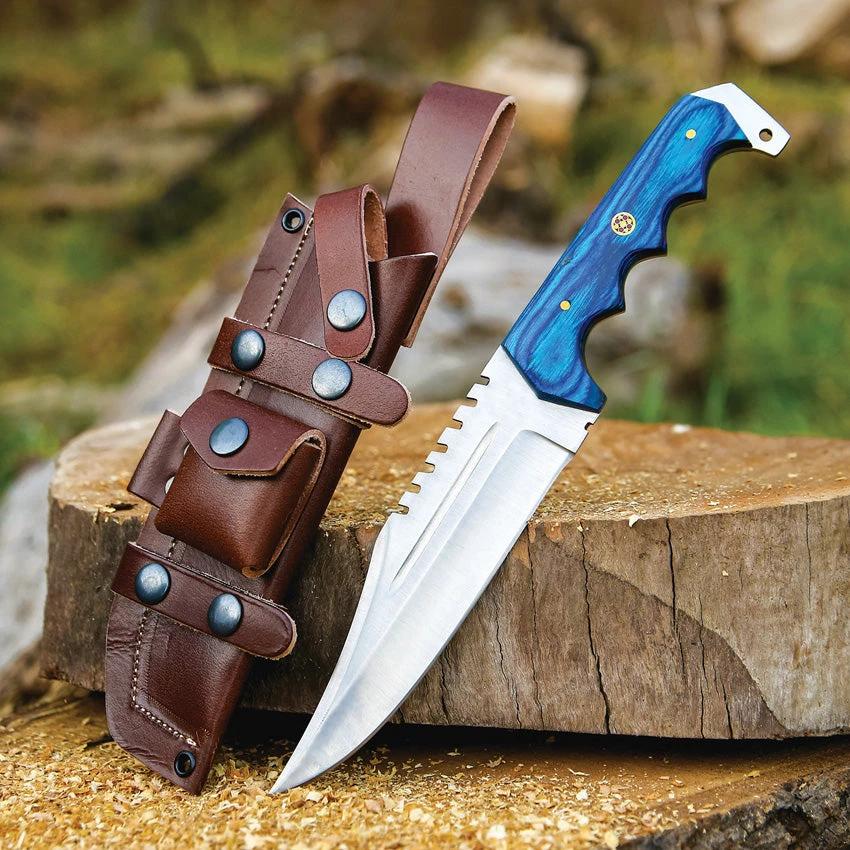 FH Knives Bowie Blue Wood CUPBOWIE-002 by FH Knives