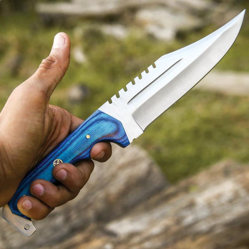 FH Knives Bowie Blue Wood CUPBOWIE-002 by FH Knives