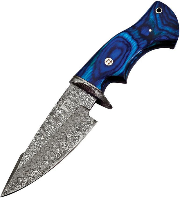 FH Knives Fixed Blade Damascus Blue MLK-0003 by FH Knives