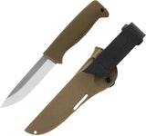 Peltonen Knives M07 Ranger Puukko Coyote - Satin Bohler N690 Blade With TPE Handle And MOLLE Sheath by Peltonen Knives