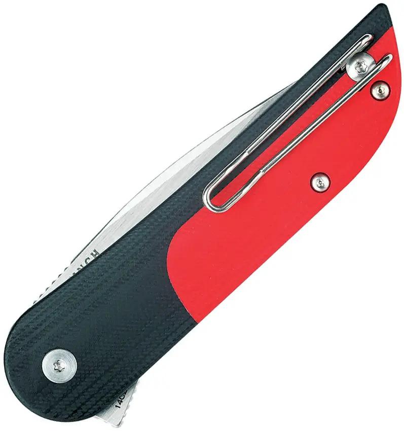 Finch Devil's Finger Linerlock Smoke DF019 - 14C28N Sandvik Stainless Blade Black Red G10 Handle by FINCH