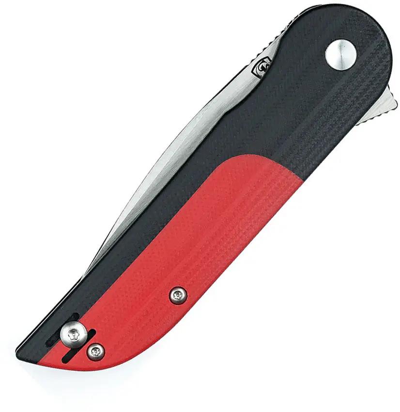 Finch Devil's Finger Linerlock Smoke DF019 - 14C28N Sandvik Stainless Blade Black Red G10 Handle by FINCH