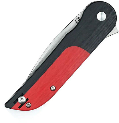 Finch Devil's Finger Linerlock Smoke DF019 - 14C28N Sandvik Stainless Blade Black Red G10 Handle by FINCH