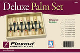 Flexcut Deluxe Palm Set FR405 Nine High Carbon Steel Blades With Wooden Storage Box For Detail And Roughing by Flexcut