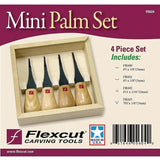 Flexcut Mini-Palm Set FR604 - Four Piece Carving Set With Comfortable Palm Handles For Fine Detail Miniature Work by Flexcut