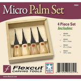 Flexcut Micro Palm Set FR804 - Ultra Thin Edges for Extreme Detail Carving for Netsuke and Caricature Work by Flexcut