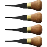 Flexcut Premium Mini-Palm Set FRP604 - Short Cherry Wood Handles With Polished Brass Ferrule In Wooden Storage Box by Flexcut