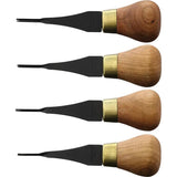 Flexcut Premium Micro Palm Set FRP804 - Four Micro Gouges With Short Cherry Wood Handles by Flexcut