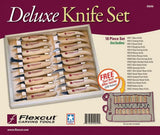 Flexcut Deluxe Knife Set KN250 - Comprehensive Thirteen Knife Wood Carving Kit For Professionals by Flexcut