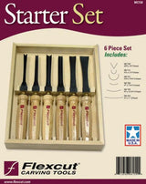 Flexcut Six Piece Mallet Starter Set MC150 Six Versatile Carving Tools With Wooden Storage Box by Flexcut