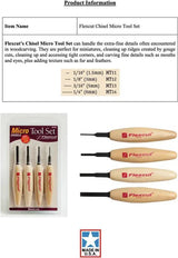Flexcut Chisel Micro Tool Set MT100 - Four Micro Chisels For Ultra Fine Detail Work In Tight Spaces by Flexcut