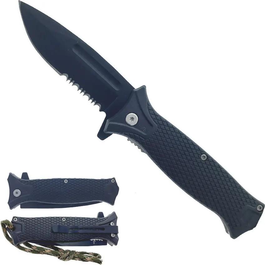 Falcon Linerlock AO Assisted Opening Knife Black KS5568BK - Partially Serrated 3 Inch Blade by Falcon