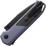 Flytanium Arcade Shark-Lock Blue Carbon Fiber Fly-1308 - DLC Coated S35VN Blade With Carbon Fiber Inlay Handle by Flytanium