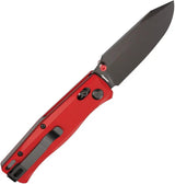 Flytanium BEEF Crossbar Lock - Red G10 Handle, D2 Tool Steel Drop Point Blade, Thumb Stud, Lanyard Hole by Flytanium