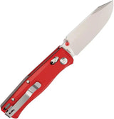 Flytanium BEEF Crossbar Lock Knife - Red G10 Handle With Stonewashed D2 Tool Steel Drop Point Blade by Flytanium