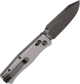 Flytanium Beef Crossbar Lock Gray PVD Knife - D2 Tool Steel Drop Point Blade With G10 Handle by Flytanium