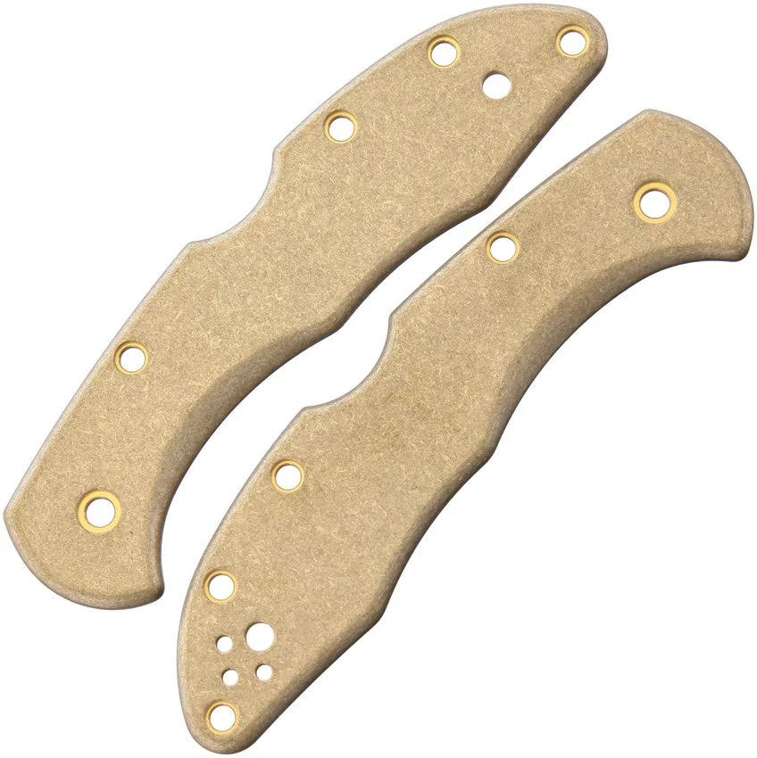 Flytanium Delica Handle Scales Brass FLY-656 by Flytanium