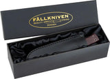 Fallkniven Hunter's Knife Maroon Micarta CPM 3V Steel Full Tang Rugged For Outdoorsmen Lanyard Hole Leather Sheath by Fallkniven