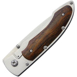 Fallkniven Framelock P3GIC Desert Ironwood EDC Knife With Satin 3G Steel Drop Point Blade And Pocket Clip by Fallkniven