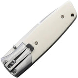 Fallkniven PXL Linerlock PXLEY Premium EDC Knife With Satin Elmax Blade And White Elforyn Handle by Fallkniven