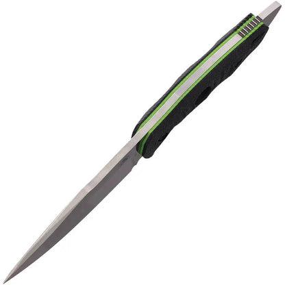 Fobos Knives Alaris Fixed Blade Knife CPM 3V Carbon Steel Black Micarta Handle Green Liners by Fobos Knives