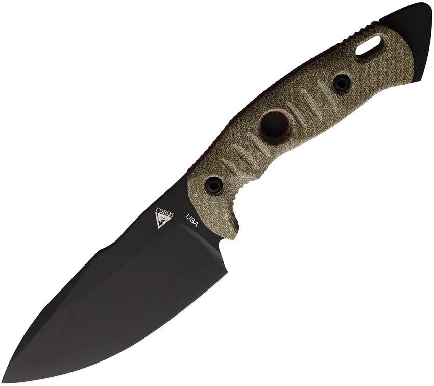 Fobos Knives Alaris Fixed Blade Grn/Red ALARIS-3V-MOD/RED-PVD by Fobos Knives