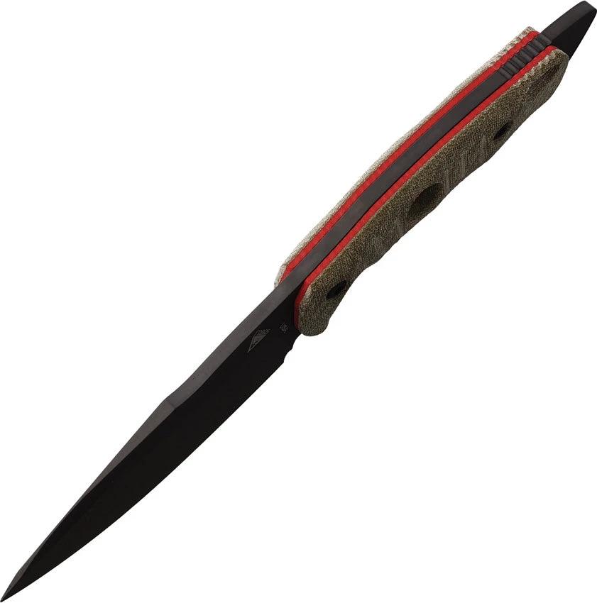 Fobos Knives Alaris Fixed Blade Grn/Red ALARIS-3V-MOD/RED-PVD by Fobos Knives
