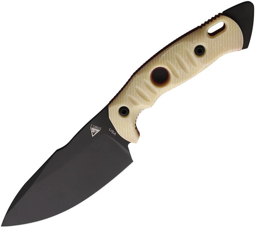 Fobos Knives Alaris Fixed Blade Ivr/Red ALARIS-3V-IVR/RED-PVD by Fobos Knives