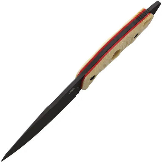 Fobos Knives Alaris Fixed Blade - CPM 3V Steel with Ivory Micarta Handle and Red Liners by Fobos Knives