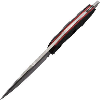 Fobos Knives Alaris Fixed Blade - 3V CPM Carbon Fiber Red Handle Full Tang Lanyard Hole by Fobos Knives