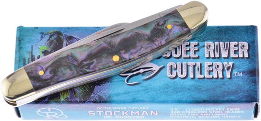 Frost Cutlery Mini StockmanAbalone 3.5"" OC-509SYAB by Frost Cutlery
