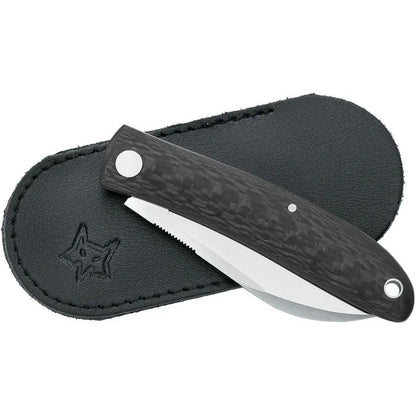 Fox Livri Slip Joint FX-273 - 2.75 Inch Satin M390 Blade, Green Canvas Micarta Handle, Lanyard Hole by Fox