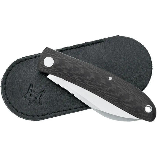 Fox Livri Slip Joint FX-273 - 2.75 Inch Satin M390 Blade, Green Canvas Micarta Handle, Lanyard Hole by Fox