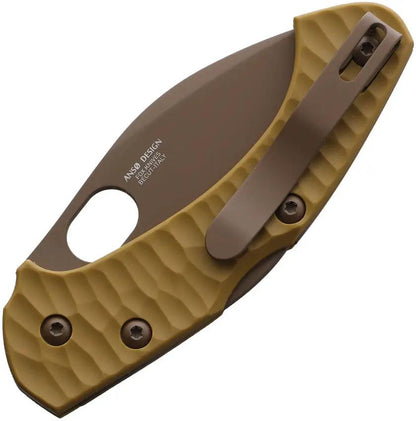 Fox Zero 2.0 Lockback Folding Knife - Coyote Becut Steel Blade, 3.5 Inch Closed, FRN Handle, Top Shield Coating by Fox