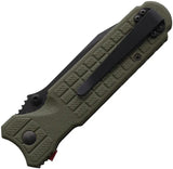 Fox Predator Evolution Linerlock 449 OD - Durable Niolox Tanto Blade With OD Green FRN Handle by Fox