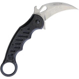 Fox Karambit Linerlock - Bohler N690 3-Inch Stonewash Blade, Thumb Pull, Pocket Clip, Black G10 CF Handle by Fox