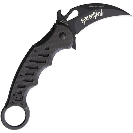 Fox Karambit Linerlock CF/G10 479-CG10 - 3in Bohler N690 Blade Finger Ring Pocket Clip Black G10/CF Handle by Fox