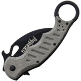 Fox Karambit Linerlock Green 479MI - N690 Blade With Green Linen Micarta Handle And Pocket Clip by Fox