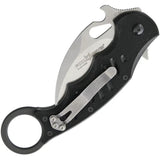 Fox Karambit 479-SW - N690Co Stainless Blade With Stonewash Finish Extended Tang Black G10 Handle Pocket Clip by Fox