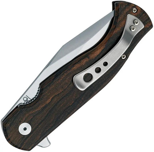FOX Eastwood Tiger Linerlock - CPM S90V Blade With Zebra Wood Handle And Extended Tang by FOX