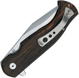 FOX Eastwood Tiger Linerlock - CPM S90V Blade With Zebra Wood Handle And Extended Tang by FOX