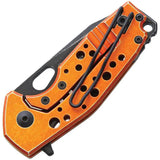 FOX Suru Framelock Orange FX526 ALO - Bohler N690 Stainless Blade Orange Stonewash Aluminum Handle by FOX