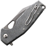 Fox Yaru Linerlock Black Micarta - Bohler M390 Stonewash 3 Inch Blade with 4 Inch Closed and Pocket Clip by Fox