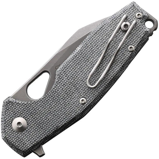 Fox Yaru Linerlock Black Micarta - Bohler M390 Stonewash 3 Inch Blade with 4 Inch Closed and Pocket Clip by Fox