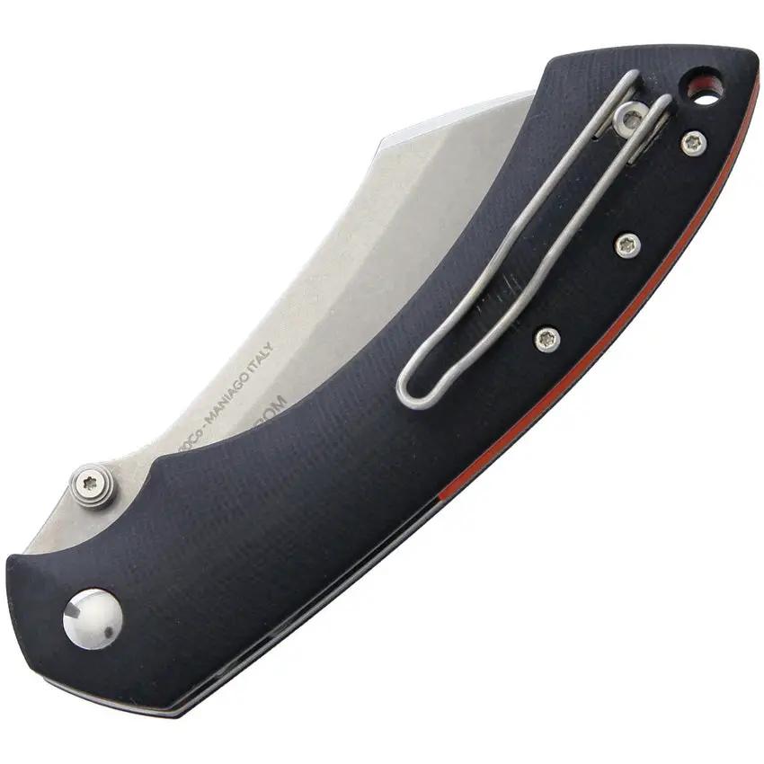 FOX Max Rom Pelican Linerlock FX-534 - Stonewashed Bohler N690 Blade Black G10 Handle by FOX